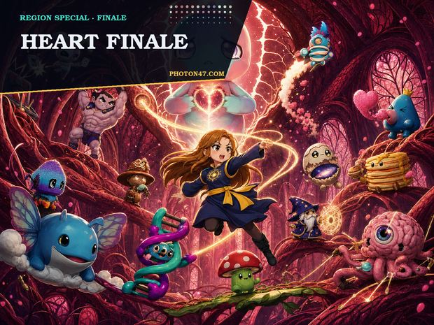 Photon 47 arriving in the beating Heart chamber beneath the white-gold Heart Wound